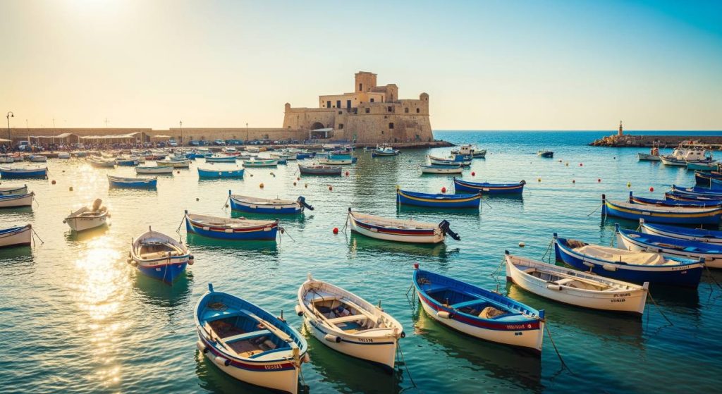 Private day trip to Marzamemi showcasing Sicily’s authentic coastal charm with fishing boats and historic Tonnara