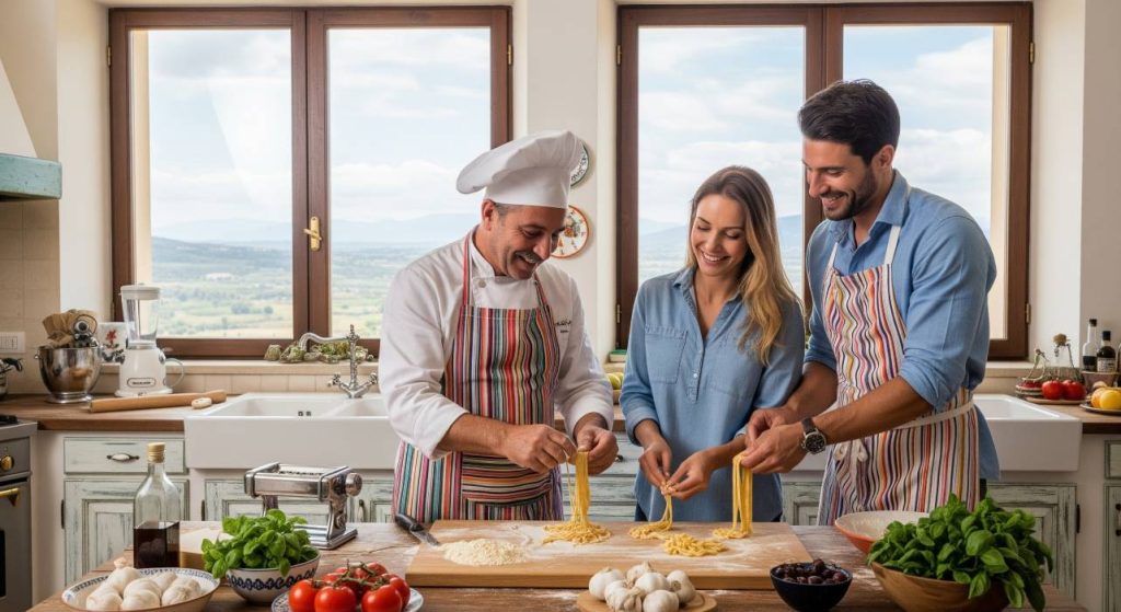 Private cooking class in Agrigento with local Sicilian chef preparing authentic recipes