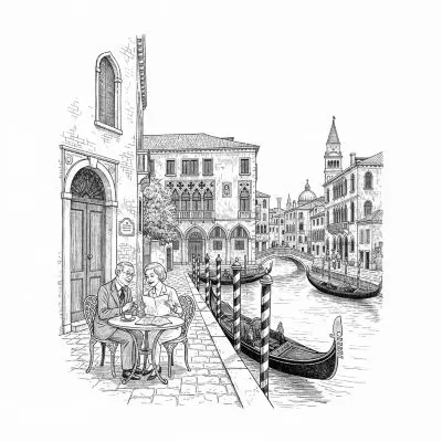 Vintage illustration of curated cultural journeys through Tuscany and Venice for luxury senior travel by Nancy Aiello Tours.